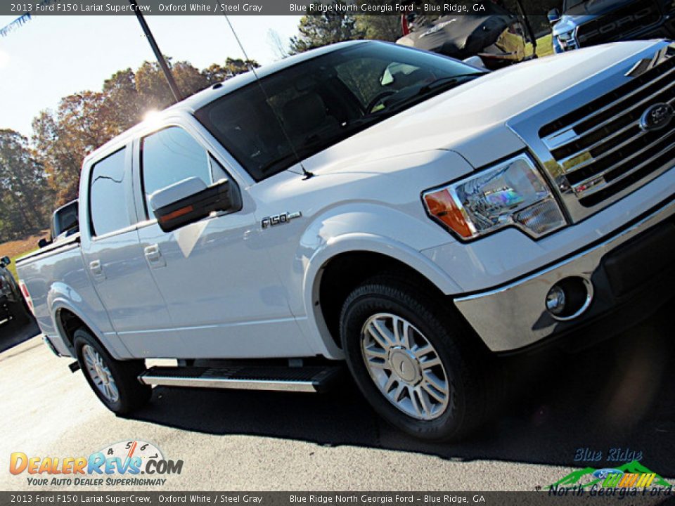 2013 Ford F150 Lariat SuperCrew Oxford White / Steel Gray Photo #32