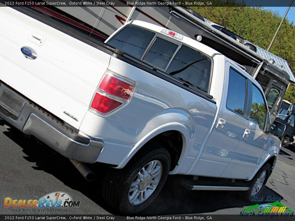 2013 Ford F150 Lariat SuperCrew Oxford White / Steel Gray Photo #33
