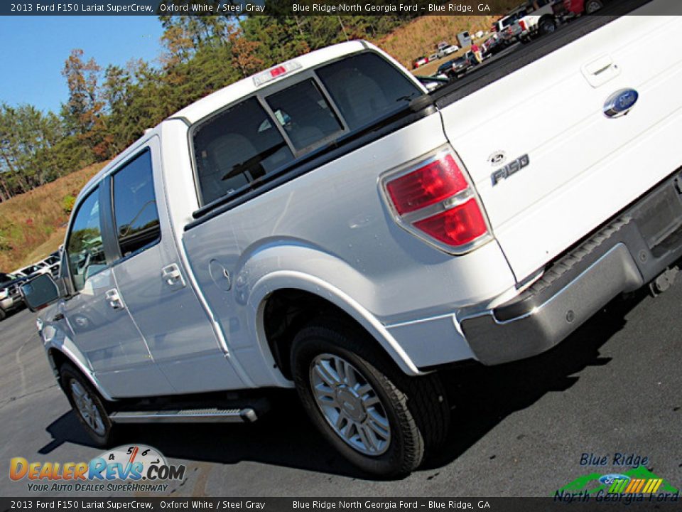 2013 Ford F150 Lariat SuperCrew Oxford White / Steel Gray Photo #34