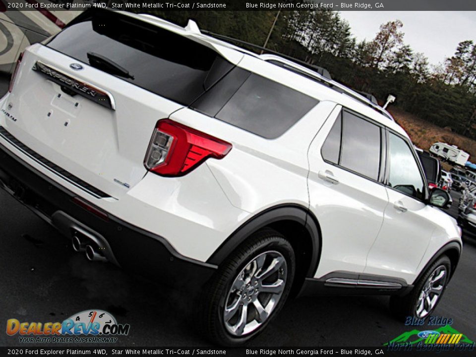 2020 Ford Explorer Platinum 4WD Star White Metallic Tri-Coat / Sandstone Photo #36