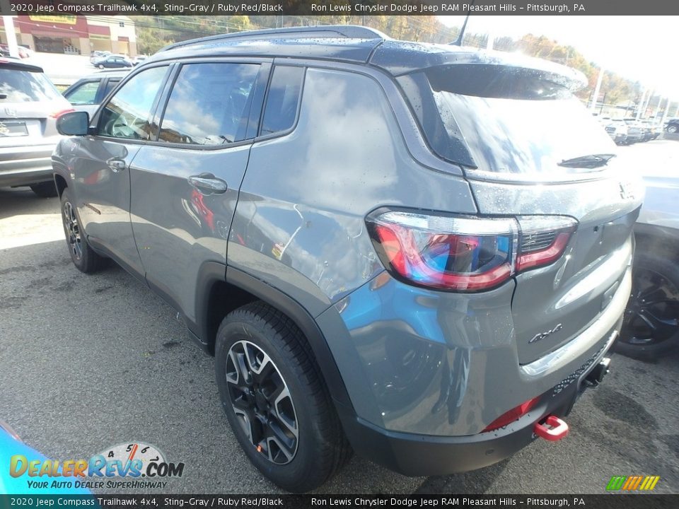 2020 Jeep Compass Trailhawk 4x4 Sting-Gray / Ruby Red/Black Photo #3