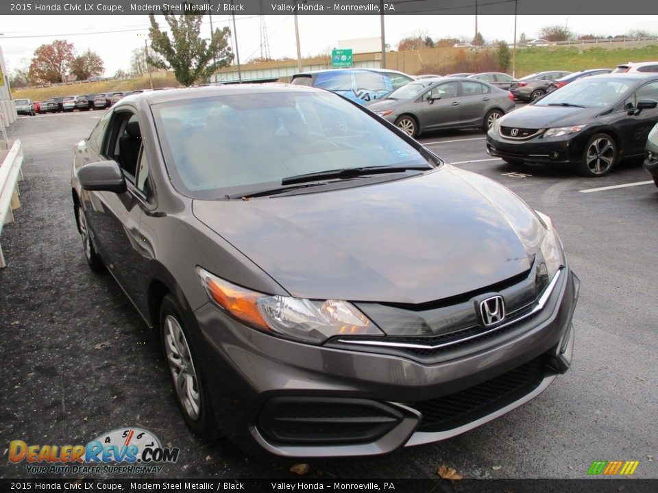 2015 Honda Civic LX Coupe Modern Steel Metallic / Black Photo #7