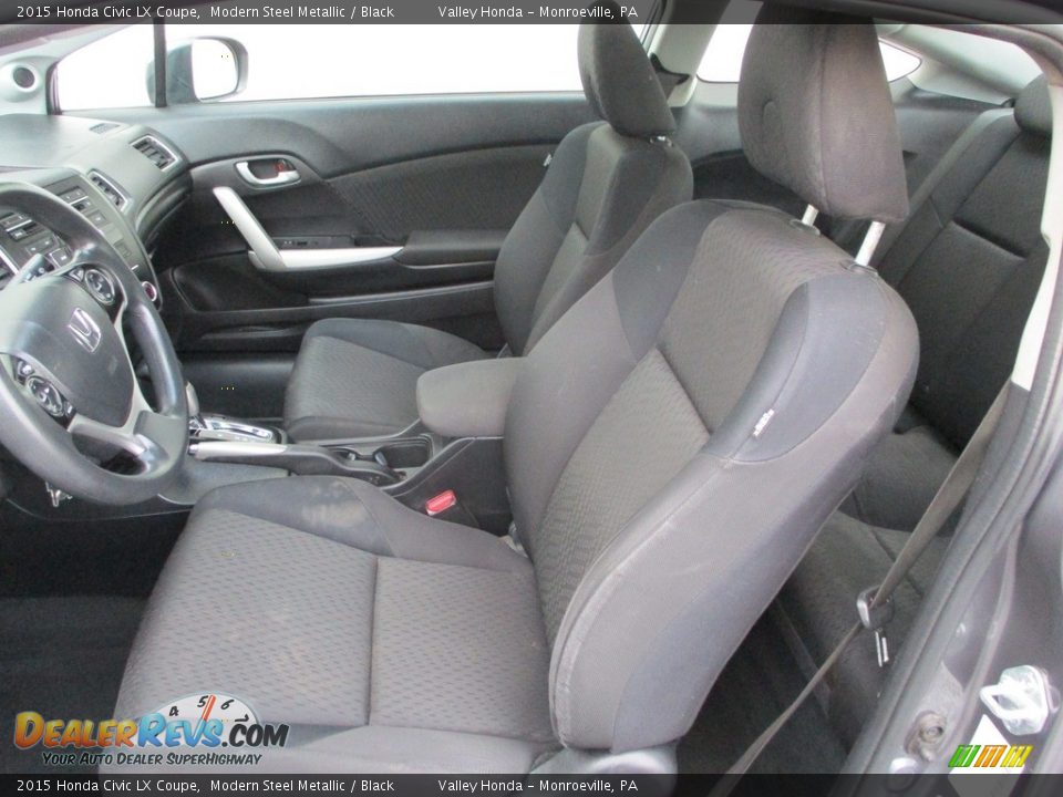 2015 Honda Civic LX Coupe Modern Steel Metallic / Black Photo #11