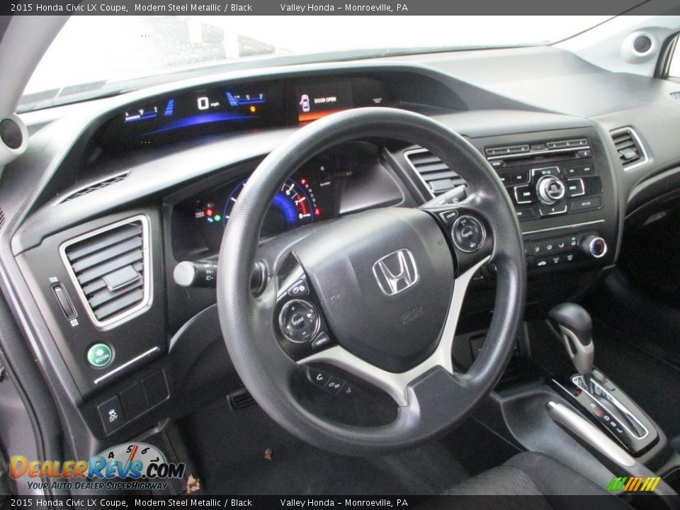 2015 Honda Civic LX Coupe Modern Steel Metallic / Black Photo #13