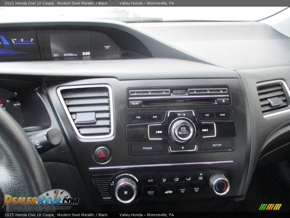 2015 Honda Civic LX Coupe Modern Steel Metallic / Black Photo #15
