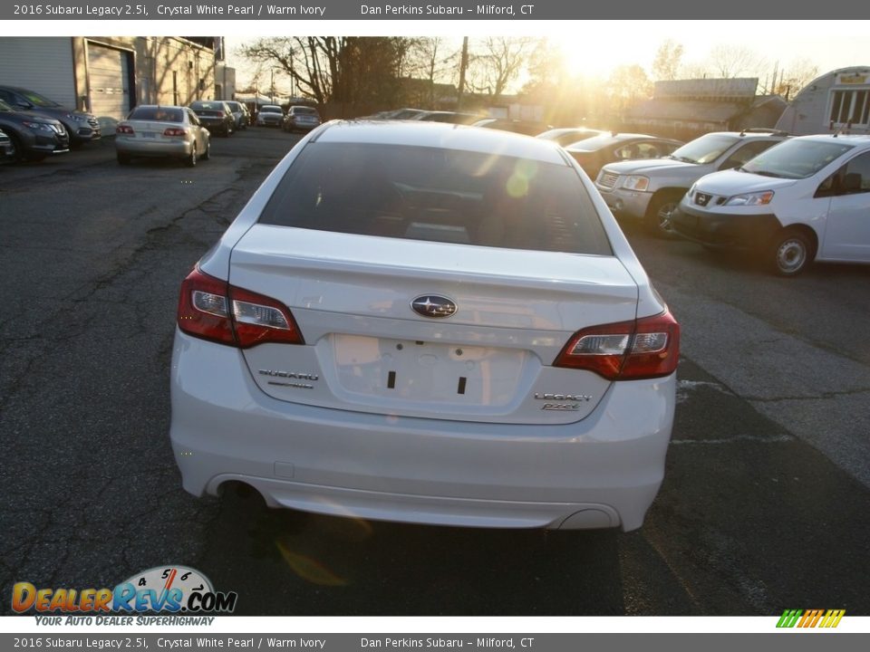 2016 Subaru Legacy 2.5i Crystal White Pearl / Warm Ivory Photo #6