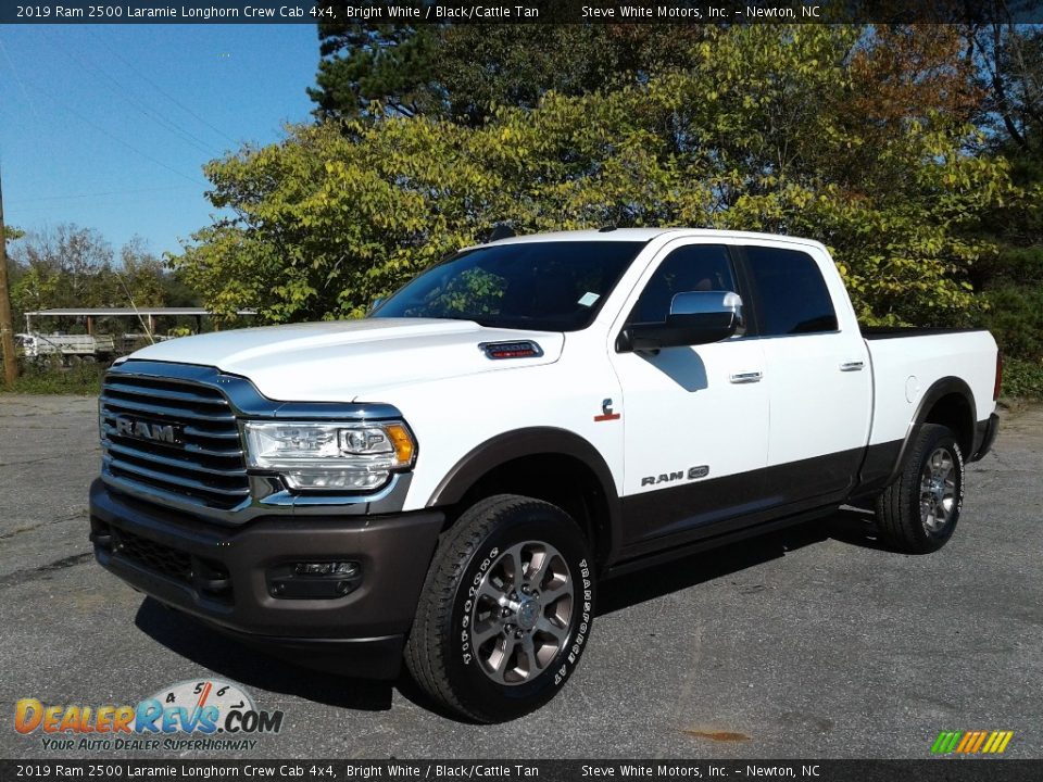 2019 Ram 2500 Laramie Longhorn Crew Cab 4x4 Bright White / Black/Cattle Tan Photo #2