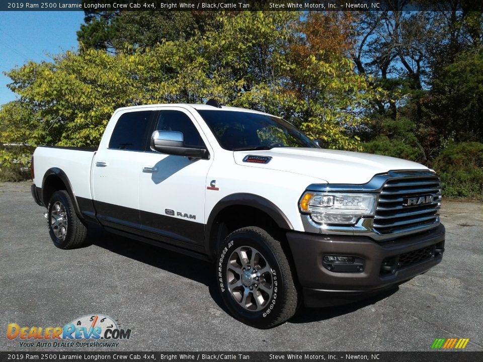 2019 Ram 2500 Laramie Longhorn Crew Cab 4x4 Bright White / Black/Cattle Tan Photo #4