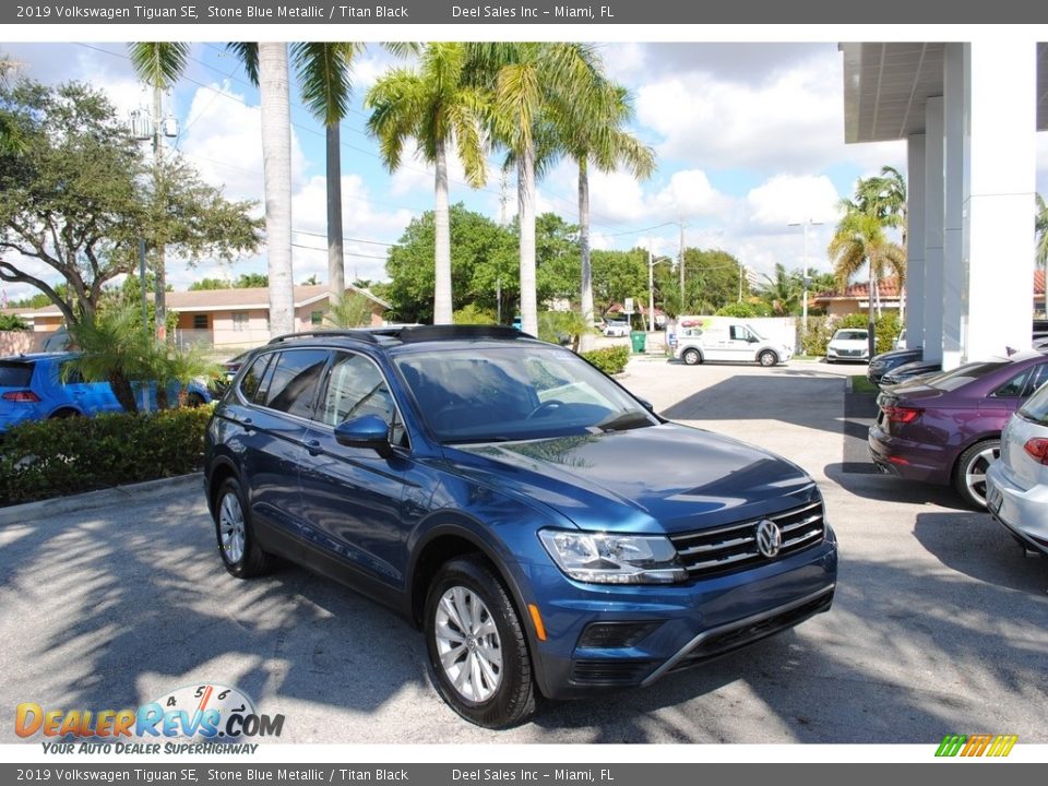 2019 Volkswagen Tiguan SE Stone Blue Metallic / Titan Black Photo #1