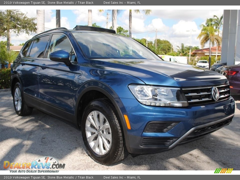 2019 Volkswagen Tiguan SE Stone Blue Metallic / Titan Black Photo #2
