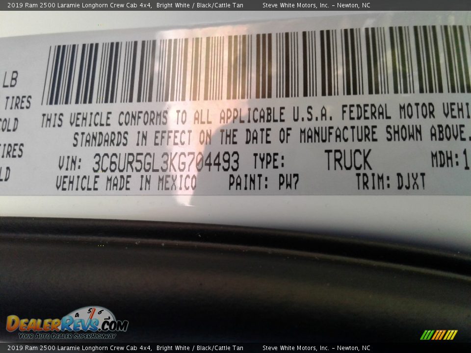 2019 Ram 2500 Laramie Longhorn Crew Cab 4x4 Bright White / Black/Cattle Tan Photo #36