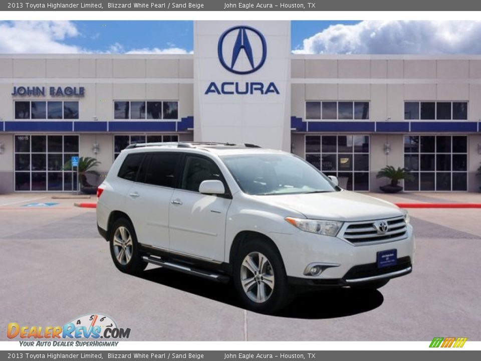 2013 Toyota Highlander Limited Blizzard White Pearl / Sand Beige Photo #1