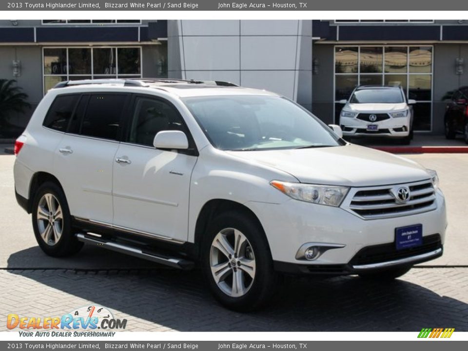 2013 Toyota Highlander Limited Blizzard White Pearl / Sand Beige Photo #2
