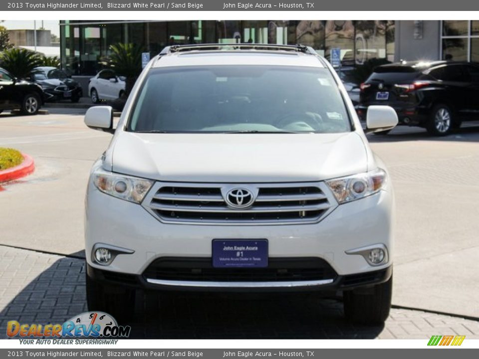 2013 Toyota Highlander Limited Blizzard White Pearl / Sand Beige Photo #3
