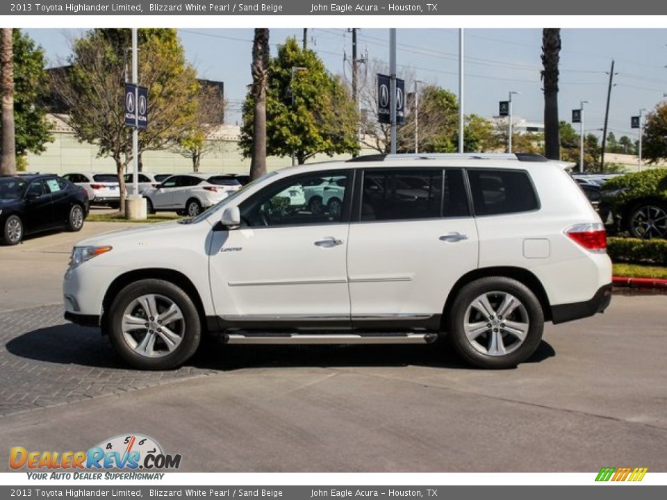 2013 Toyota Highlander Limited Blizzard White Pearl / Sand Beige Photo #5