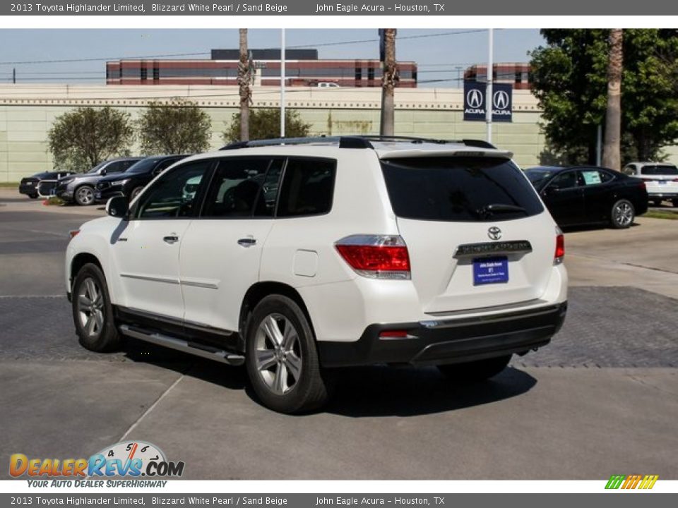 2013 Toyota Highlander Limited Blizzard White Pearl / Sand Beige Photo #6
