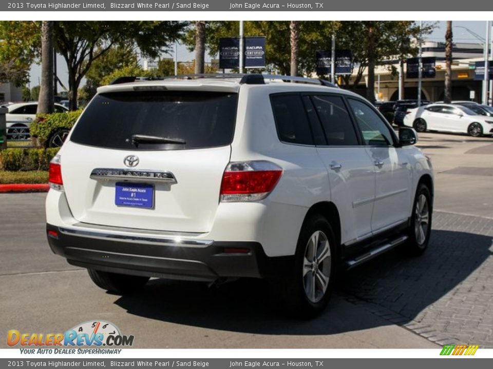 2013 Toyota Highlander Limited Blizzard White Pearl / Sand Beige Photo #8