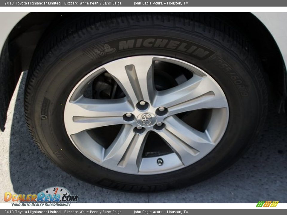 2013 Toyota Highlander Limited Blizzard White Pearl / Sand Beige Photo #12