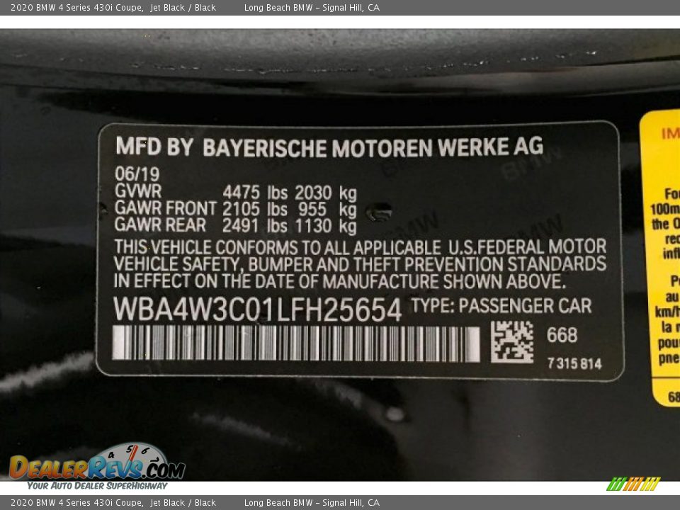 2020 BMW 4 Series 430i Coupe Jet Black / Black Photo #19