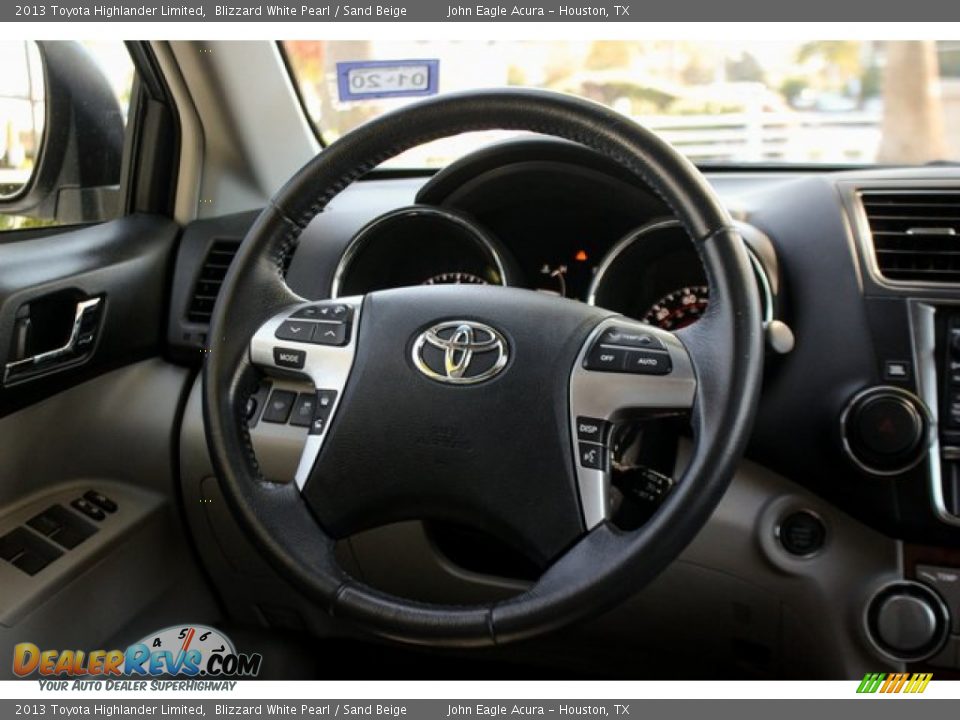 2013 Toyota Highlander Limited Blizzard White Pearl / Sand Beige Photo #33