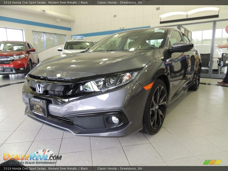 2019 Honda Civic Sport Sedan Modern Steel Metallic / Black Photo #1