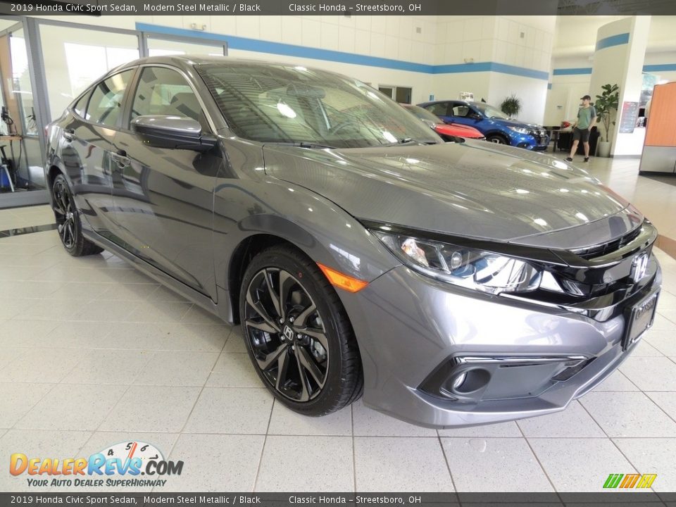 2019 Honda Civic Sport Sedan Modern Steel Metallic / Black Photo #3