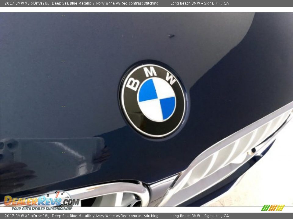 2017 BMW X3 xDrive28i Deep Sea Blue Metallic / Ivory White w/Red contrast stitching Photo #29