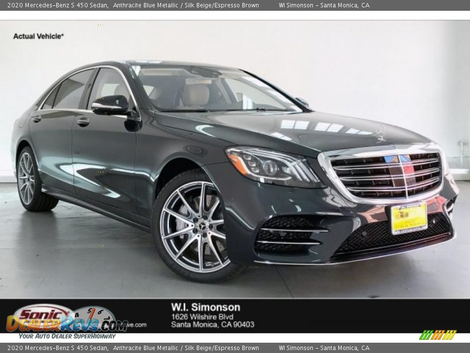 2020 Mercedes-Benz S 450 Sedan Anthracite Blue Metallic / Silk Beige/Espresso Brown Photo #1