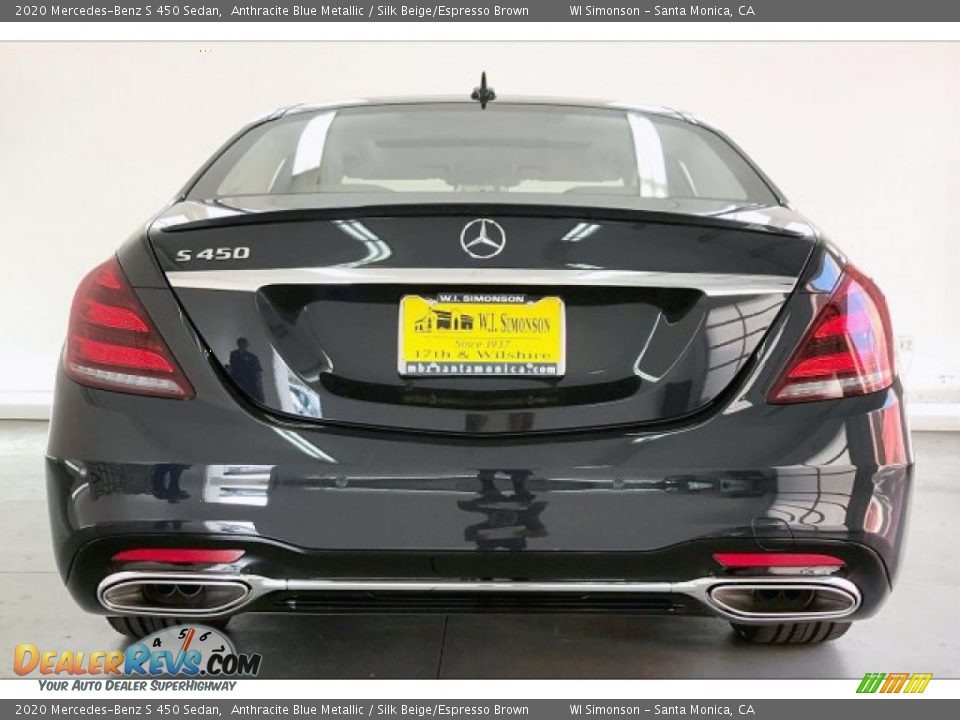 2020 Mercedes-Benz S 450 Sedan Anthracite Blue Metallic / Silk Beige/Espresso Brown Photo #3