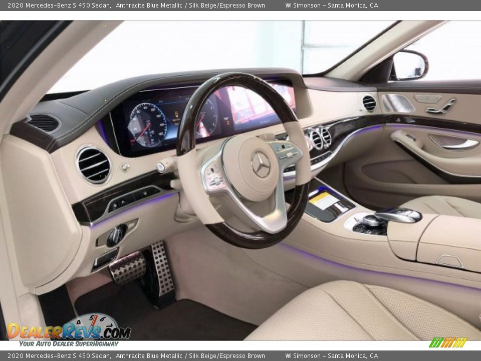 2020 Mercedes-Benz S 450 Sedan Anthracite Blue Metallic / Silk Beige/Espresso Brown Photo #4