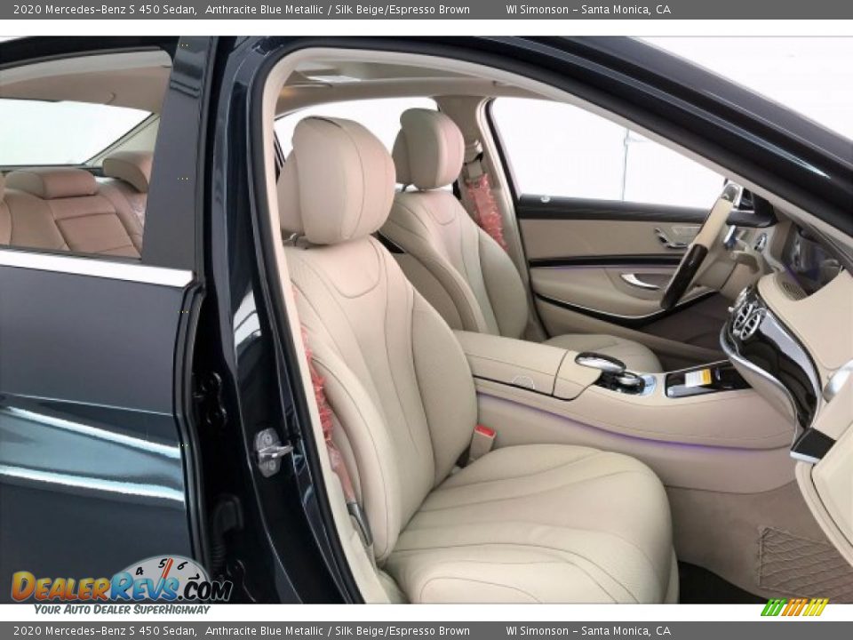 2020 Mercedes-Benz S 450 Sedan Anthracite Blue Metallic / Silk Beige/Espresso Brown Photo #5