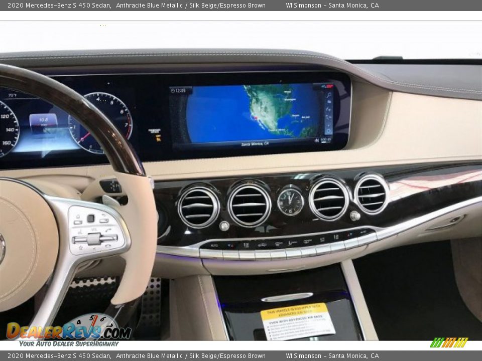 2020 Mercedes-Benz S 450 Sedan Anthracite Blue Metallic / Silk Beige/Espresso Brown Photo #6