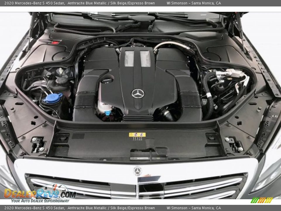 2020 Mercedes-Benz S 450 Sedan Anthracite Blue Metallic / Silk Beige/Espresso Brown Photo #8