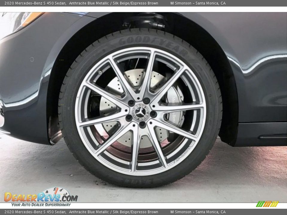 2020 Mercedes-Benz S 450 Sedan Anthracite Blue Metallic / Silk Beige/Espresso Brown Photo #9