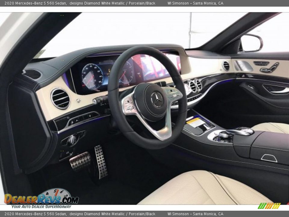 2020 Mercedes-Benz S 560 Sedan designo Diamond White Metallic / Porcelain/Black Photo #4