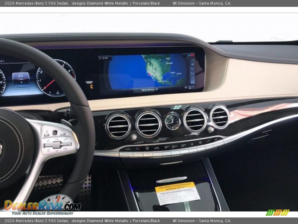 2020 Mercedes-Benz S 560 Sedan designo Diamond White Metallic / Porcelain/Black Photo #6