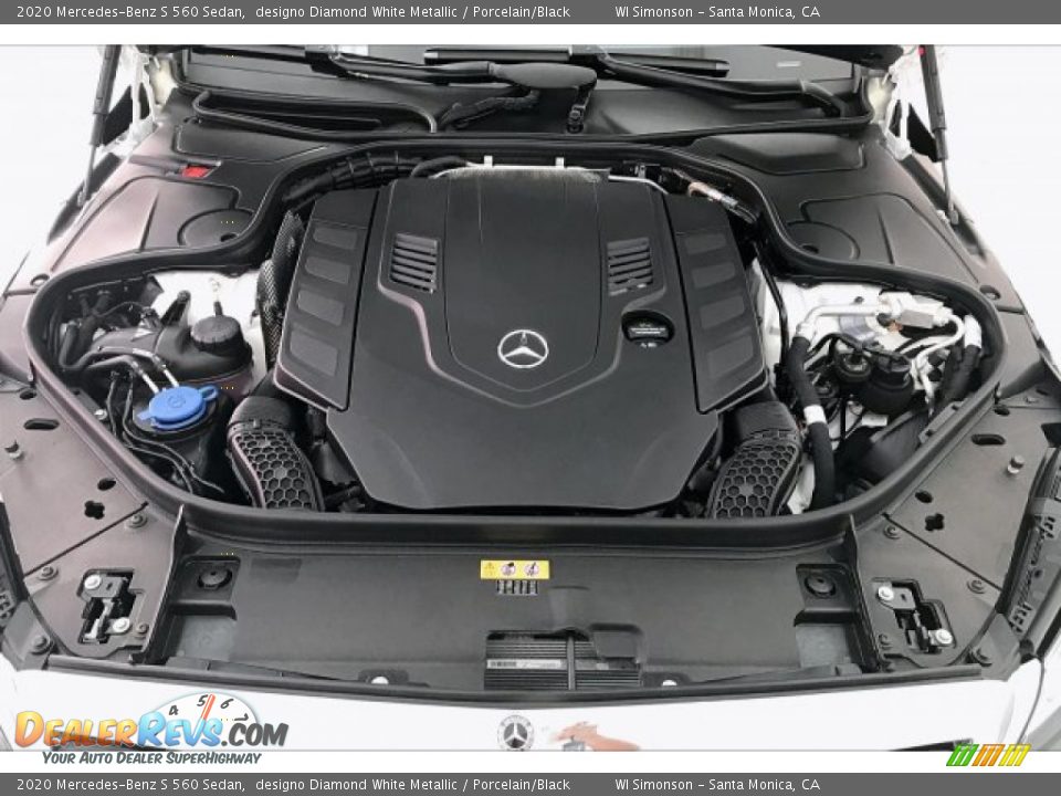 2020 Mercedes-Benz S 560 Sedan designo Diamond White Metallic / Porcelain/Black Photo #8