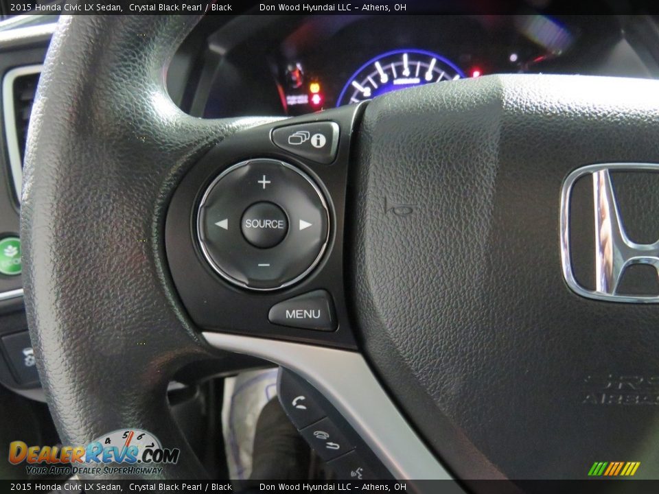 2015 Honda Civic LX Sedan Crystal Black Pearl / Black Photo #33