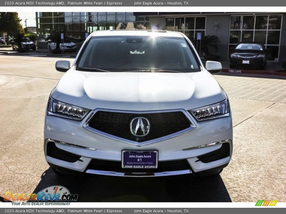 2020 Acura MDX Technology AWD Platinum White Pearl / Espresso Photo #2
