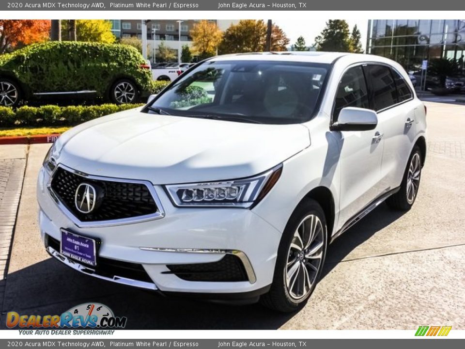 2020 Acura MDX Technology AWD Platinum White Pearl / Espresso Photo #3
