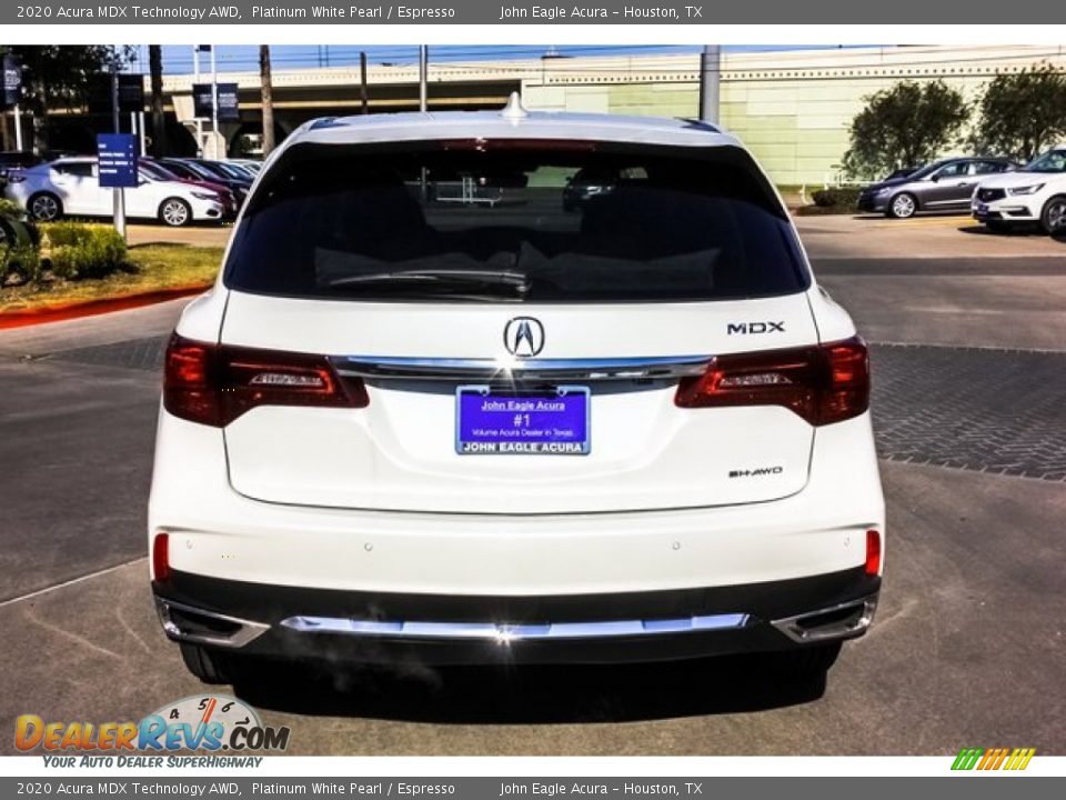 2020 Acura MDX Technology AWD Platinum White Pearl / Espresso Photo #6