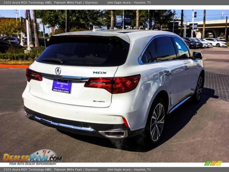 2020 Acura MDX Technology AWD Platinum White Pearl / Espresso Photo #7