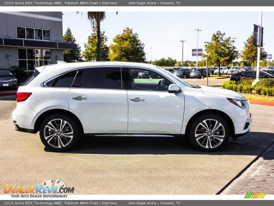2020 Acura MDX Technology AWD Platinum White Pearl / Espresso Photo #8