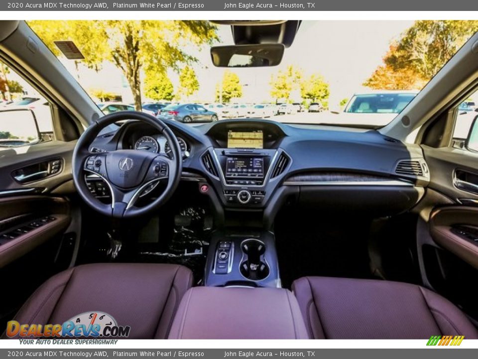 2020 Acura MDX Technology AWD Platinum White Pearl / Espresso Photo #9