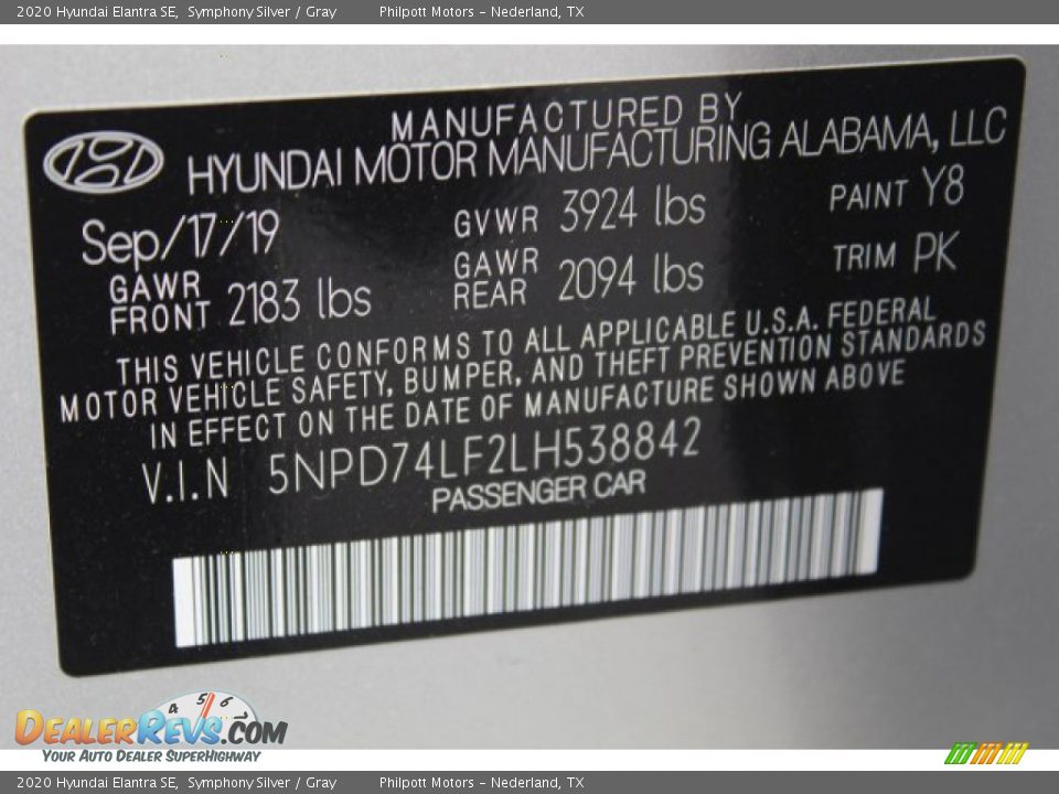 2020 Hyundai Elantra SE Symphony Silver / Gray Photo #24