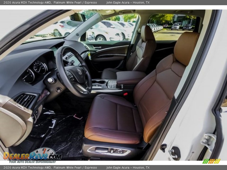 2020 Acura MDX Technology AWD Platinum White Pearl / Espresso Photo #20