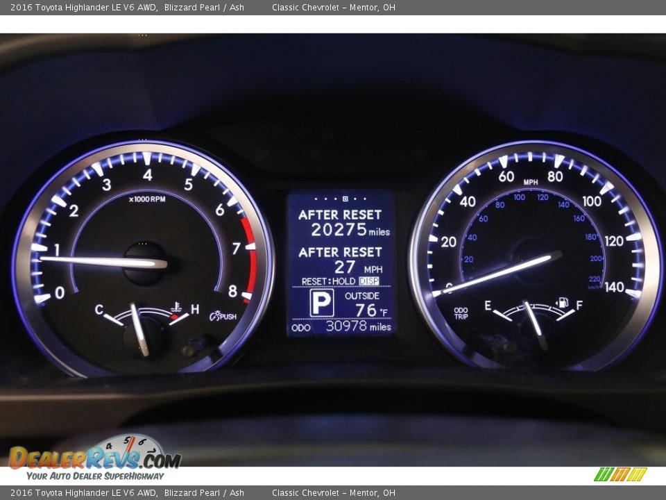 2016 Toyota Highlander LE V6 AWD Blizzard Pearl / Ash Photo #8