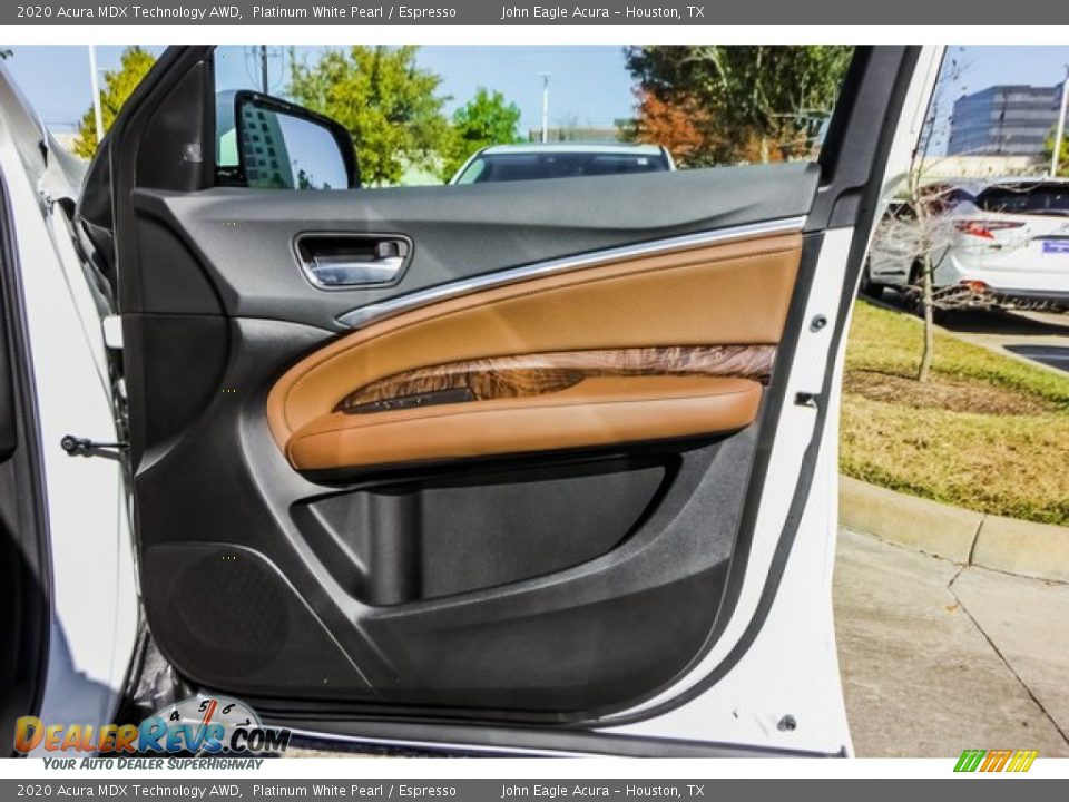 2020 Acura MDX Technology AWD Platinum White Pearl / Espresso Photo #28