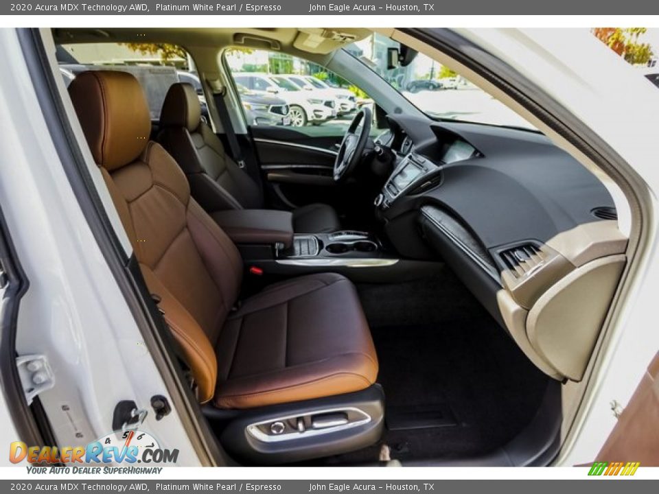 2020 Acura MDX Technology AWD Platinum White Pearl / Espresso Photo #30