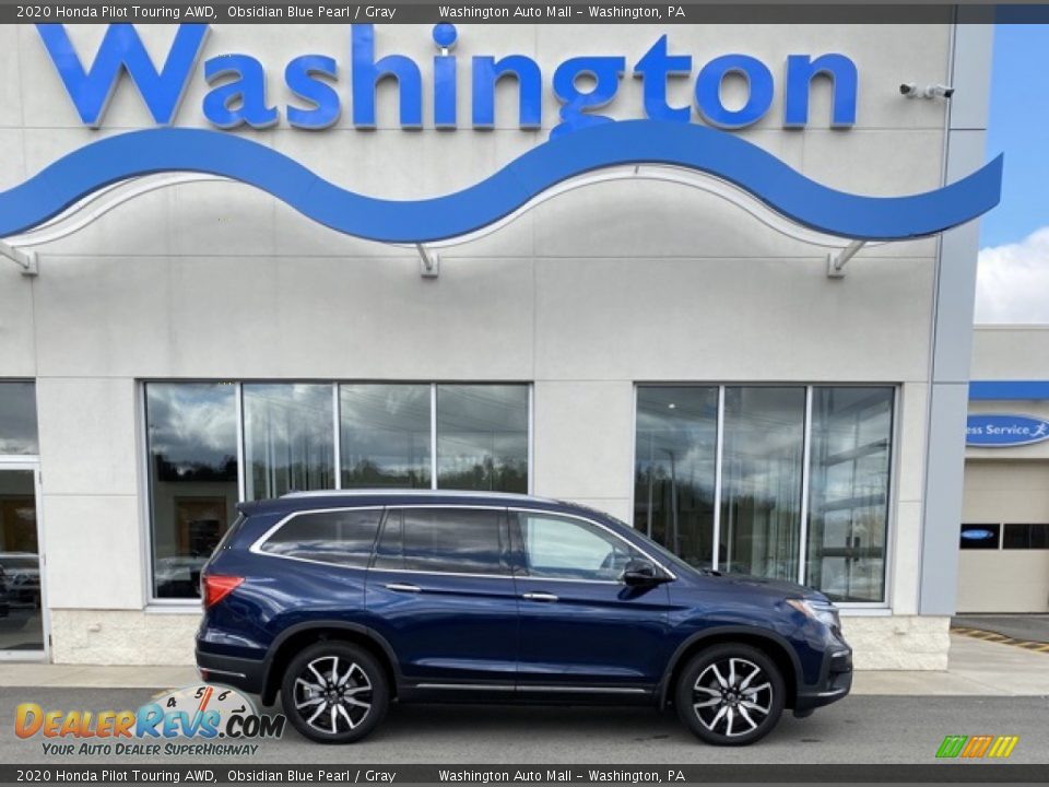 2020 Honda Pilot Touring AWD Obsidian Blue Pearl / Gray Photo #1
